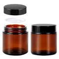 4oz Amber Glass Jars with Lids, 2 Pack - Airtight Travel Containers
