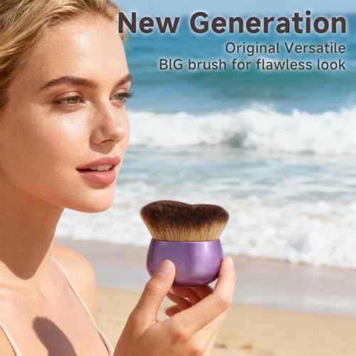 Blend & Blur Extra Large Body Makeup Brush for Self Tanner,Leg Makeup & Bronzer Self Tan Applicator, Powder, Foundation, Blusher, Bronzer£¬Massager for Face Gift box (Purple)