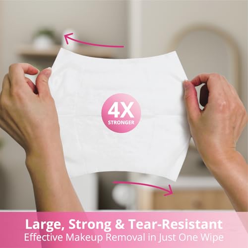 Air Jungles Makeup Remover Wipes 25 Count (Pack of 2), Alcohol-Free & Fragrance-Free, Extra Large Facial Towelettes for Face & Eyes, Removes Waterproof Makeup, Infused with Vitamin E