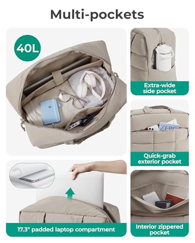 BAGSMART Gym Duffel Bag 40L Women Travel Weekender