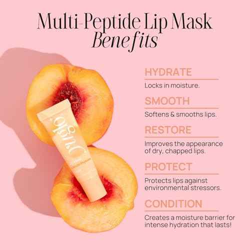 YUGLO Lip Sleeping Mask with Multi-Peptides | Peach Flavor | Hydrating & Plumping Lip Treatment for ?Dry, Chapped Lips | Nourishes & Moisturizes | Overnight Lip Repair