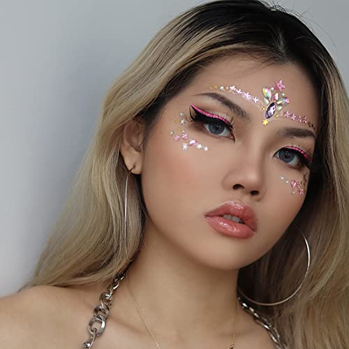 3D Face Jewels Stickers - Rhinestone Glitter Tattoos