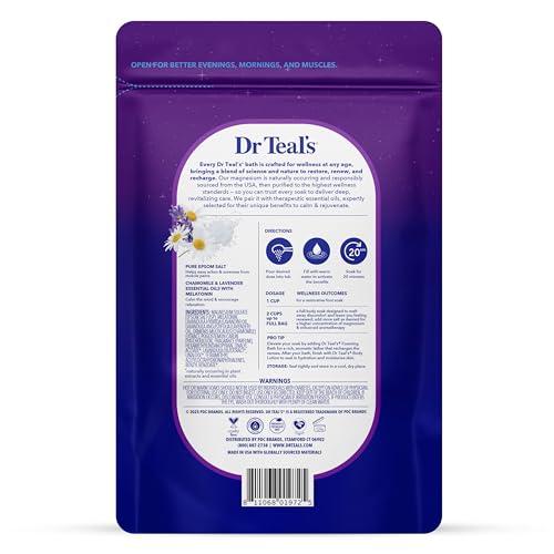 Epsom Salt Magnesium Soak with Melatonin & Lavender - 3 lbs