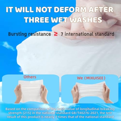 Disposable face towel,MIXUISEE thick and soft face towels,100% cotton face towels,super thick 130%. Suitable for makeup removal and cleansing, and applicable to sensitive skin. (100 pieces)
