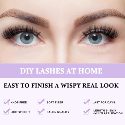 40D D-Curl Lash Clusters 280PCS DIY Kit - Cat Eye Extensions