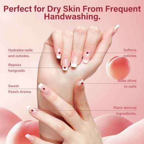 Cuticle Oil Pen x2 pcs, Nourishing Jojoba & Peach Scent for Enhanced Nail Growth and Strength, Portable Nail Oil Care £¨7mlx2£©