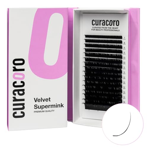 Curacoro Super Mink Eyelashes Extensions - Multi Selections from 0.03 to 0.2, C CC D Curl, 7-15 mm Length Mixed Tray Silk Eyelashes, Individual Eyelash Extensions (0.03 C 7-15 mm)
