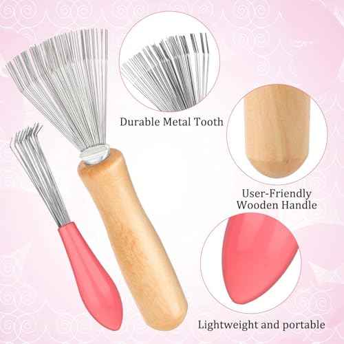 Hairbrush Cleaner Tool Set, 4 PCS Hair Brush Cleaner Rake Comb Cleaning Brush Mini Comb Cleaner Hairstylist Essentials Embedded Tool for Home and Salon Use Removing Hair Dust (4 Style)