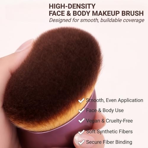 Self Tanner Brush, Self Tanning Applicator Face & Body Makeup Brush, Kabuki Foundation Brush, Body Bronzer Blending Brush for Legs Makeup Applicator for Liquid Cream & Powder Streak Free Even Coverage