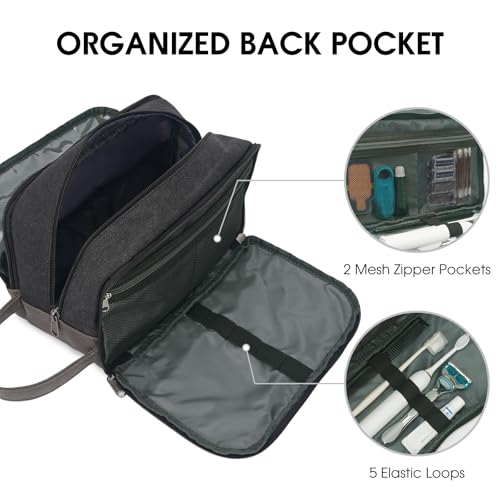 WANDF Travel Toiletry Bag with Wet Compartment & Hanging Hook