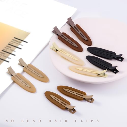 10 Pcs Creaseless Hair Clips - Flat Design for Styling & Makeup