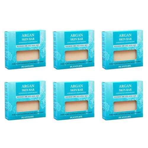 Plantlife Argan 6-Pack Bar Soap - Moisturizing and Soothing Soap for Your Skin - Hand Crafted Using Plant-Based Ingredients - Made in California 4.5oz Bar
