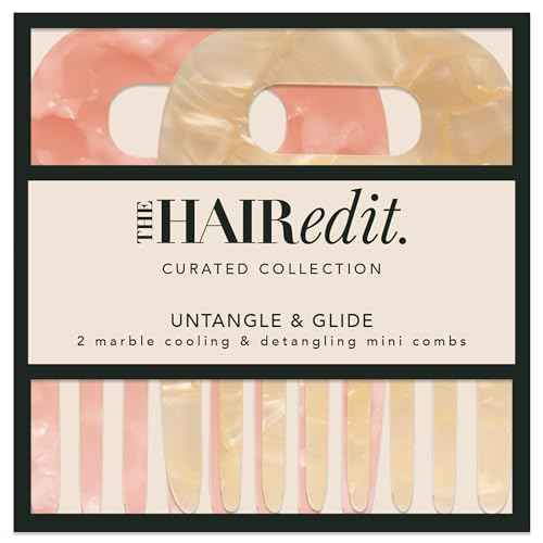 The Hair Edit Mini Untangle & Glide Wide-Tooth Combs Set for Women, Detangling Comb for All Hair Types, Scalp Massage, Travel