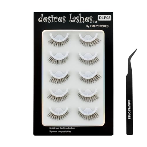 Brown Pre-Glued Self-Adhesive Eyelashes - 5 Pairs Reusable