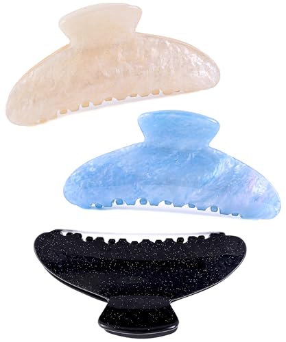 Large Hair Claw Clips 4.1 Inch - 3 Pack Acrylic