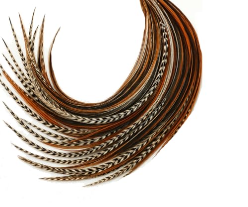25 Rooster Feather Hair Extensions Kit - 7"-13" Real Feathers
