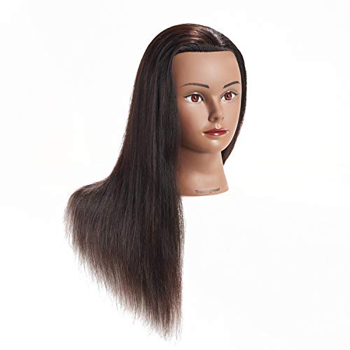 20-22" Human Hair Mannequin Head with Clamp - Black