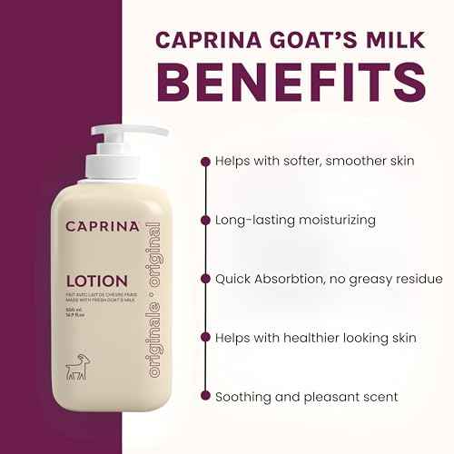 Caprina Goat¡¯s Milk Body Lotion, 500 ml (16.9 oz), ORIGINAL, Hydrating Daily Moisturizer for Normal to Dry Skin