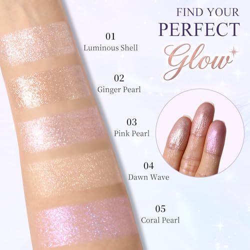 UCANBE Shell Gel-to-Powder Shimmer Highlighter - Buildable Luminous Glow