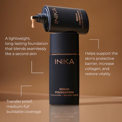 Organic Serum Foundation | Vegan, Buildable Coverage, Weightless Second Skin Feel, Transfer Proof with Skincare Ingredients in Sustainable Packaging. Vivid 25ml