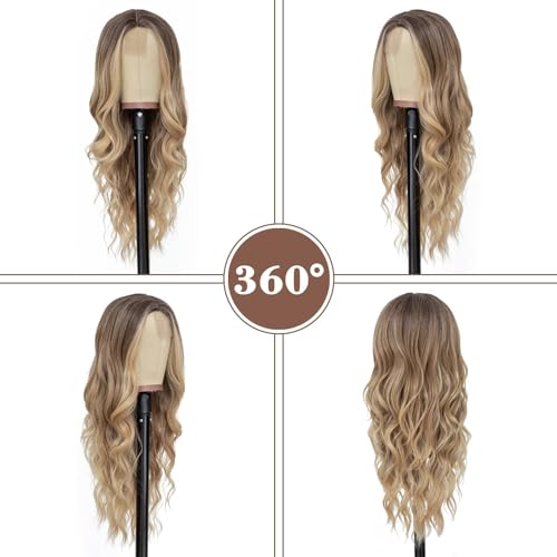 26 Inch Ombre Blonde Wavy Synthetic Wig for Women