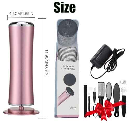 Darmave¢â Electric Foot Callus Remover, Smooth Pedicure Wand with 60 Sanding Pads, Foot Scrubber File, Pedicure Tools for Feet, Heel Scraper for Cracked Heels