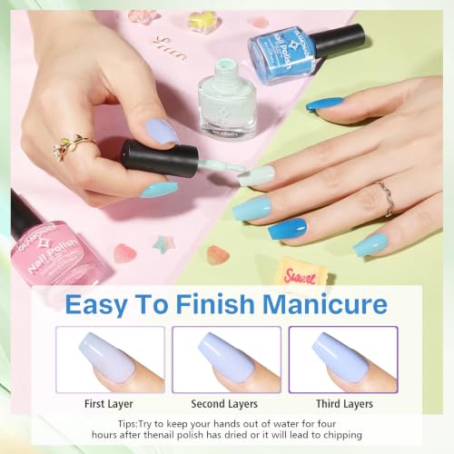 Glamonade 12-Color Pastel Nail Polish Set for Summer Manicures