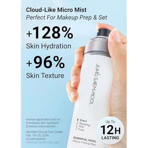 JUNG SAEM MOOL Essential Mool Micro Fitting Mist | Micro-Fine Setting Spray for Makeup & Hydrating Primer for Face with Thermal Spring Water, Long-Lasting Fix & Dewy Finish, Korean Makeup (4.06 Fl Oz)