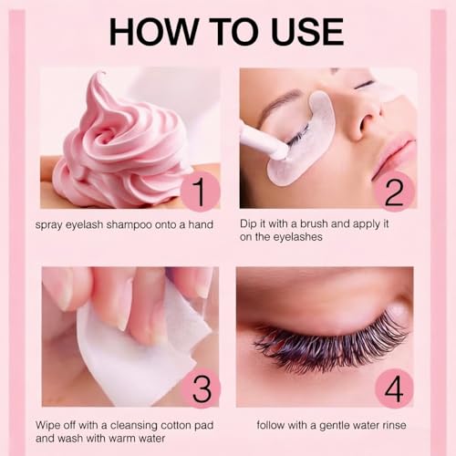 Pink Whipped Lash Shampoo for Extensions 100ml