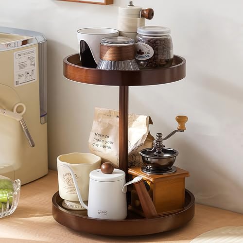 Bamboo 360° Rotating Makeup Organizer | 2-Tier Vanity Turntable