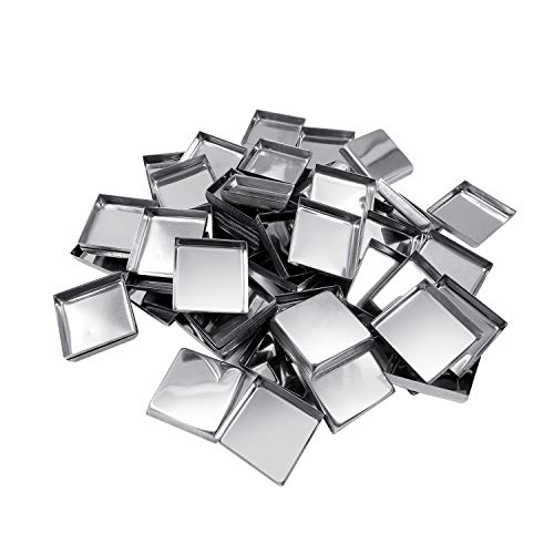 56 Pack Magnetic Empty Square Metal Pans for Eyeshadow Palette (26mm)