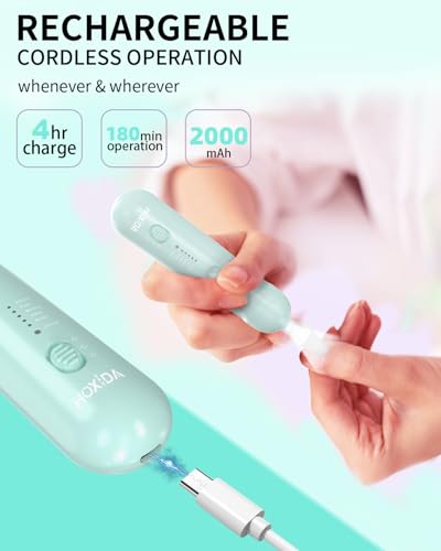 Cordless Electric Nail File Kit, 5-Speed Pedicure Drill for Thick Nails