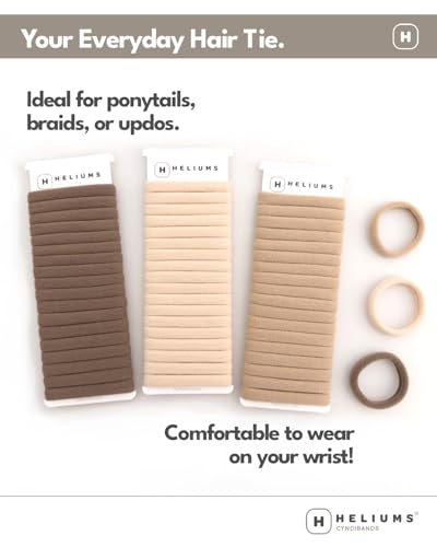 Heliums Soft Hair Ties - No Damage, 20 Pack, Neutral Colors
