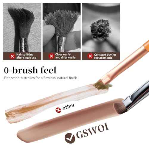 Dual Head Acrylic Nail Brush-French Tip & 9mm Liner with Cleaning Brush for Builder Gel,Polygel & Design-Wood Handle & Metal Caps