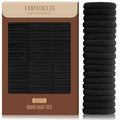 KANPRINCESS Black Cotton Hair Ties - 100PCS No Damage Ponytail Holders