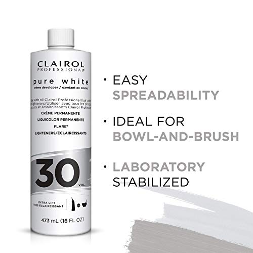 Clairol Professional Pure White 30 Volume Hair Developer - 16 Fl Oz Pack of 2