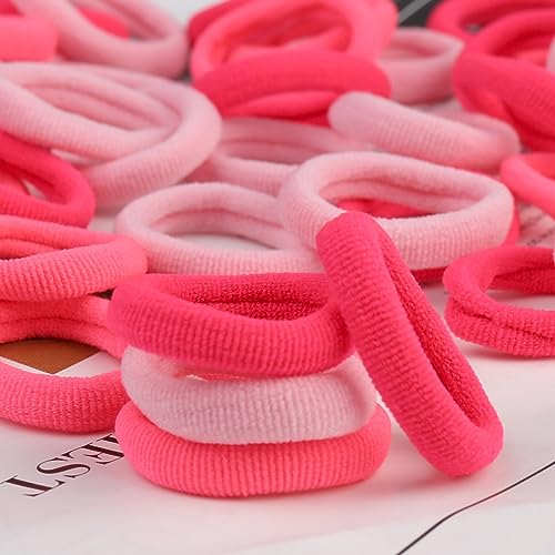 Baby Hair Ties 100 Pack - Multicolor Cotton Elastic Ponytail Holders for Girls & Kids