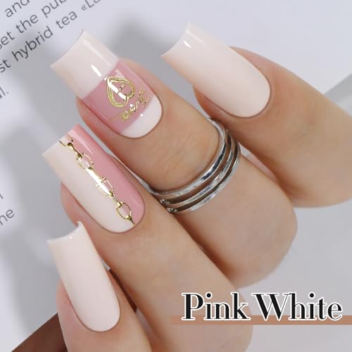 Double Rhythm Pink White 15ml Gel Polish - Pure Sheer Color, Soak-Off, DIY Salon Manicure