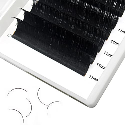 QUEWEL Eyelash Extension Supplies 0.15 D Curl 11mm Classic Individual Lash Extensions|Optinal 0.03/0.05/0.07/0.10/0.15/0.20 C/D Single 8-25mm Mix 8-14mm 15-20mm 20-25mm|(0.15 D 11mm)