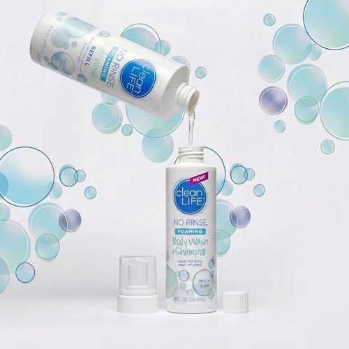 No-Rinse Foaming Body Wash - Waterless Cleanser, 8 fl oz