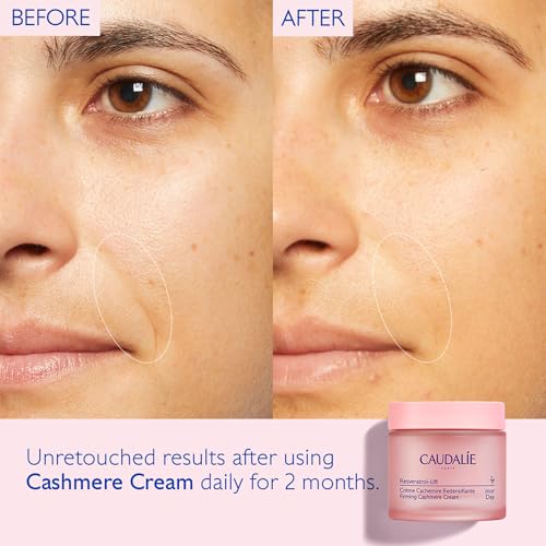 Caudalie Resveratrol-Lift Retinol Alternative Firming Cashmere Cream, Anti-Aging Moisturizer with Resveratrol, Hyaluronic Acid & Vegan Collagen, Refillable - 50 mL