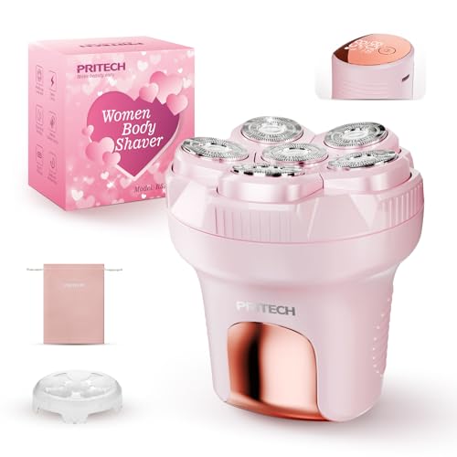 Pink Women Electric Razor for Legs & Body – Waterproof 6D Floating Head