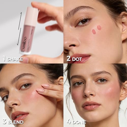 Exmiloo Liquid Blush for Cheeks - Dewy Buildable Flush