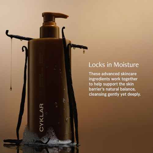 CYKLAR Sensorial Body Wash. Vanilla Verve Hydrating Cleanser with Moisture Locking Multi-Oil Complex, Sodium PCA and Glycerin. Nourishing Shower Gel for Women and Men, 16.5 Fl Oz Luxury Bodywash