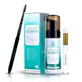 Forabeli Lash Shampoo 50ml with Brush and Wand - Eyelash Extension Cleanser, Eyelid Foaming Wash, Gentle Foam, Remove Oils and Makeup