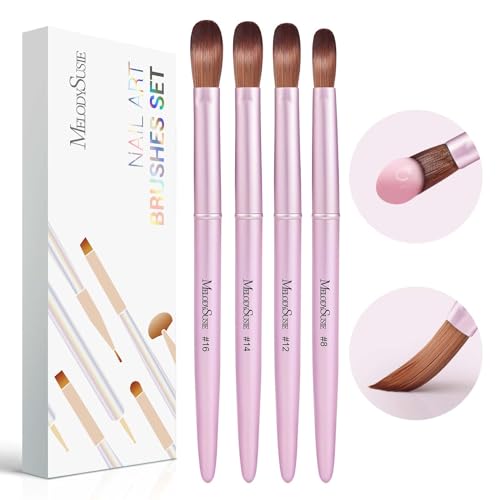 Rose Gold MelodySusie 4-Piece Acrylic Nail Brush Set for Nail Art