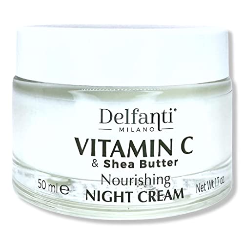 Delfanti-Milano ? VITAMIN C & SHEA BUTTER ? Nourishing Night Cream ? Face and Neck Moisturizer ? Made in Italy