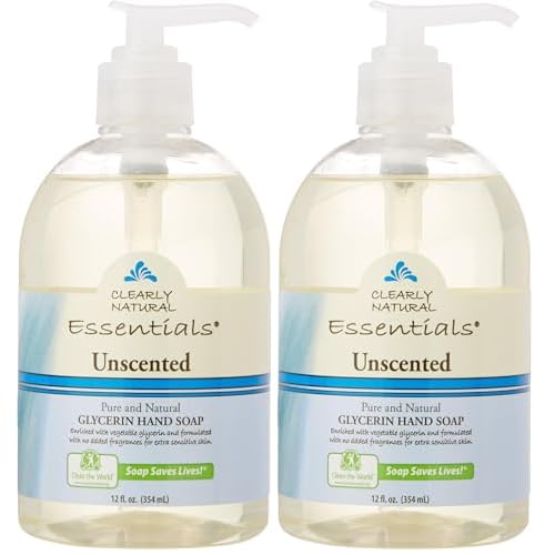 Clearly Natural Hand Soap Liquid Glycol Unscented, 12 Ounce (Pack of 2)
