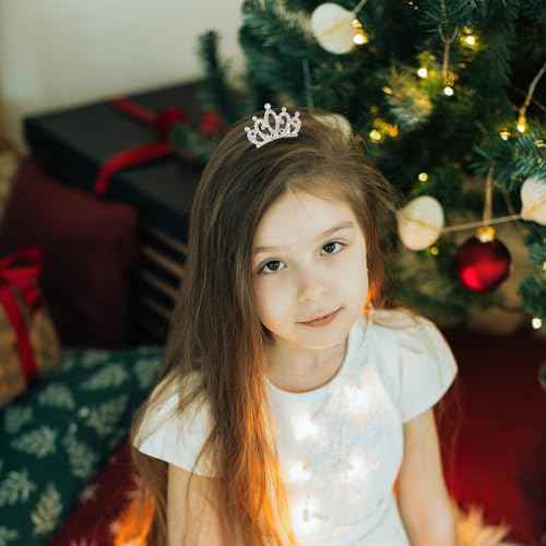 4pcs Crown with Blingbling Crown Hair Clip, 01-Silver