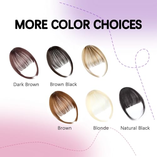 Clip-In Bangs French Fringe with Temples - Black & Brown